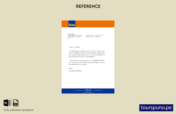 lista para imprimir plantilla de referencia de cierre de Brasil Itaú